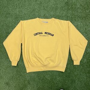 Vintage 90s Central Michigan Spellout Crewneck Embroidered Size Small